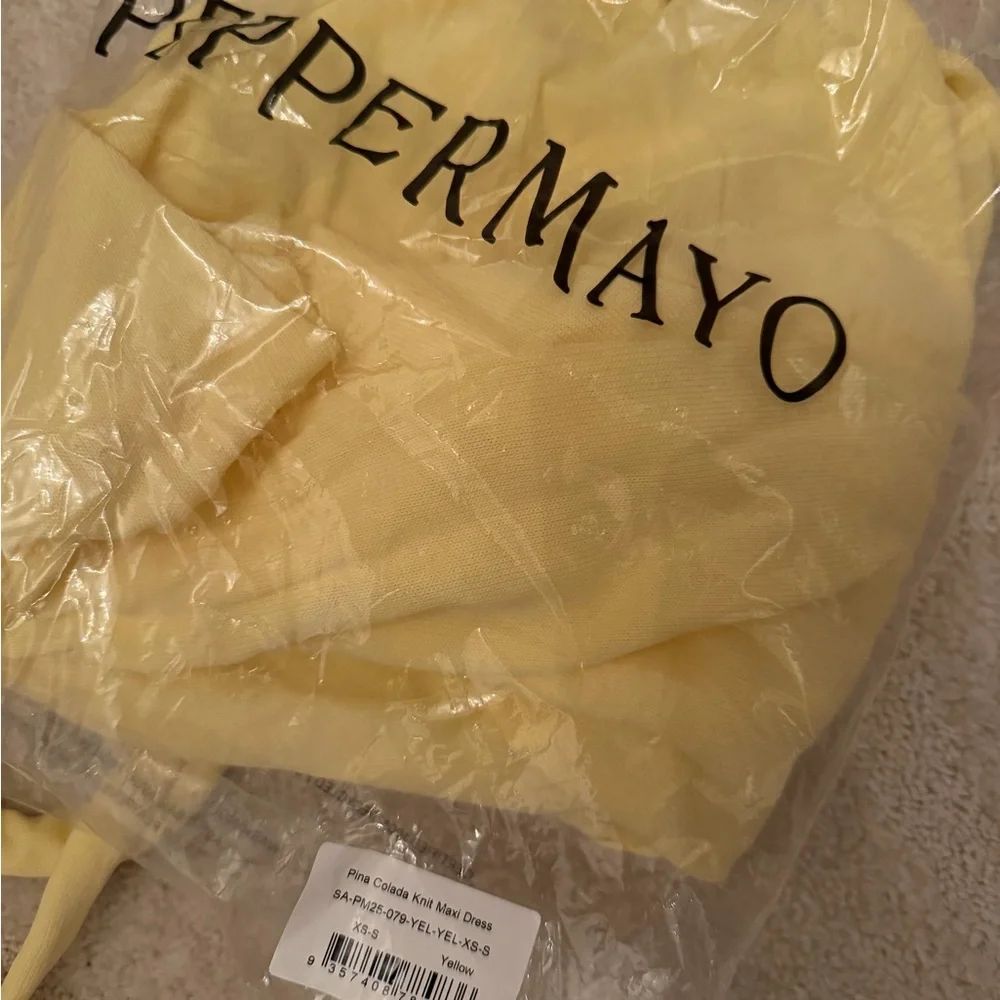 Peppermayo Yellow Halter Maxi Dress with Side Tie - Picture 4 of 5